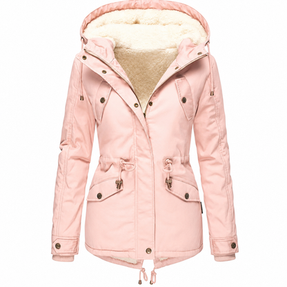 💥Jetzt stark nachgefragt! Nur wenig übrig!💥 Winterliche wattierte Damenjacke mit Kapuze und Fleecefutter