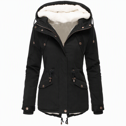 💥Jetzt stark nachgefragt! Nur wenig übrig!💥 Winterliche wattierte Damenjacke mit Kapuze und Fleecefutter