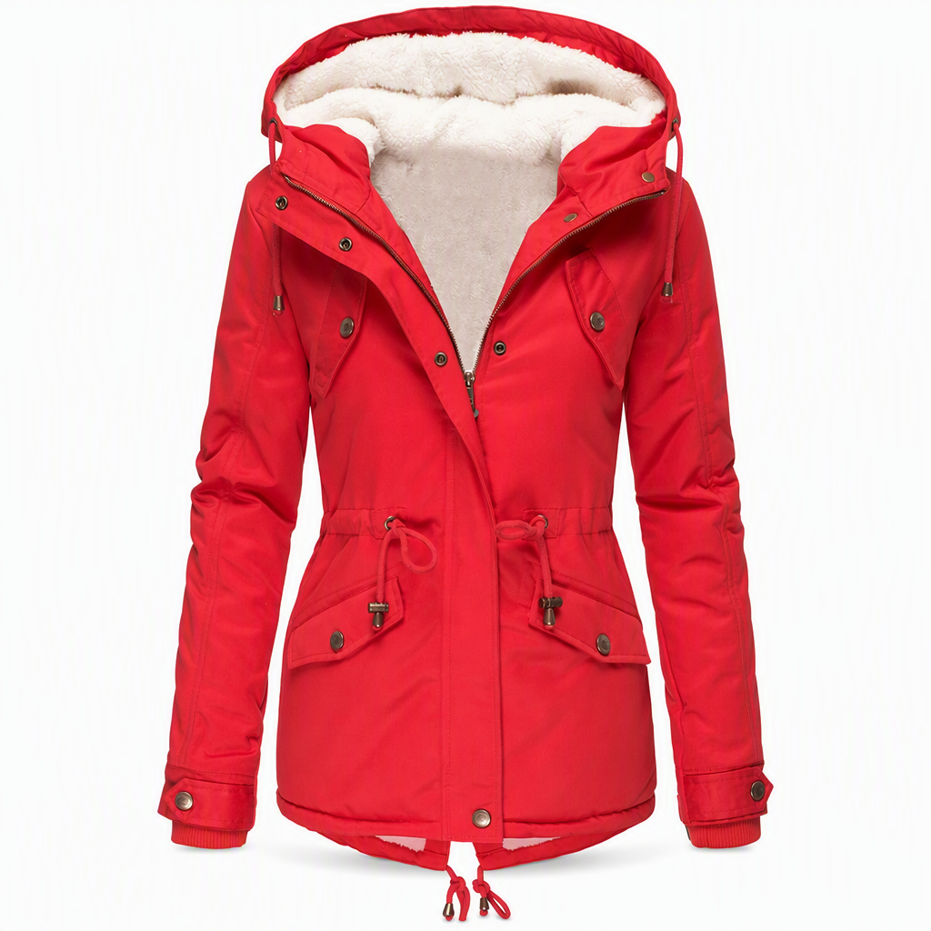 💥Jetzt stark nachgefragt! Nur wenig übrig!💥 Winterliche wattierte Damenjacke mit Kapuze und Fleecefutter