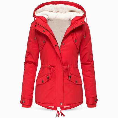 💥Jetzt stark nachgefragt! Nur wenig übrig!💥 Winterliche wattierte Damenjacke mit Kapuze und Fleecefutter