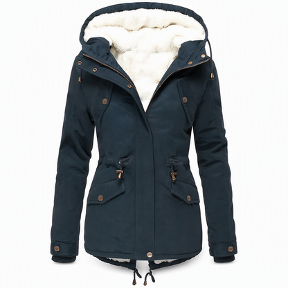 💥Jetzt stark nachgefragt! Nur wenig übrig!💥 Winterliche wattierte Damenjacke mit Kapuze und Fleecefutter