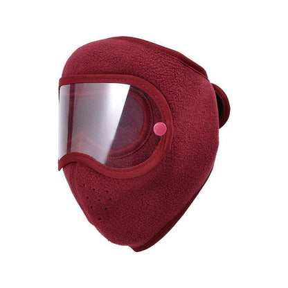 Winter Winddichte Warme Gesichtsmaske mit HD-Schutzbrille