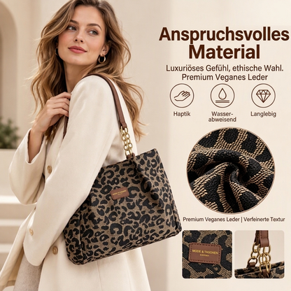 Retro Leopardenmuster Einkaufstasche für Damen