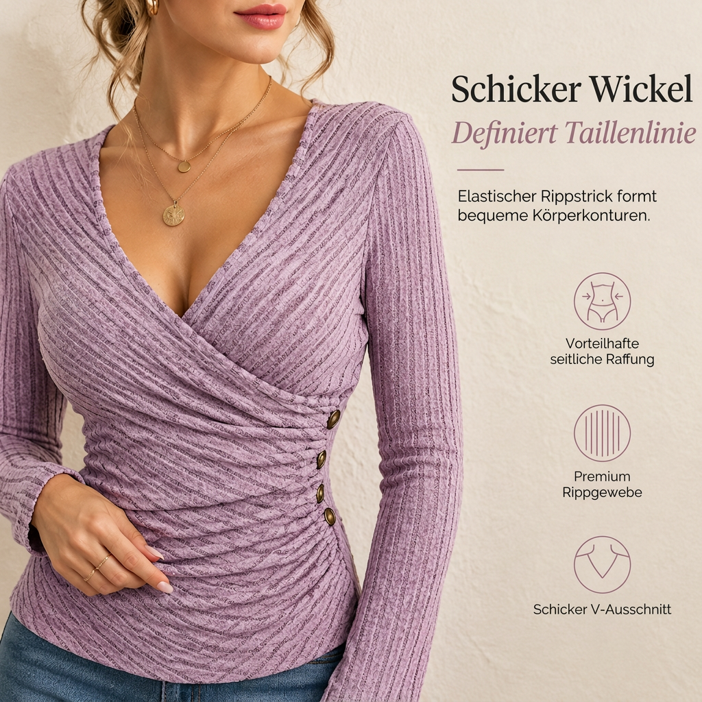 📢Kundenliebling + 50% Rabatt!📢 Damen Freizeit Oberteil, V-Ausschnitt, Langarm, Unifarben, für Frühling und Herbst