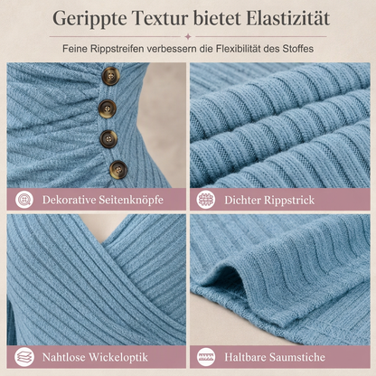 📢Kundenliebling + 50% Rabatt!📢 Damen Freizeit Oberteil, V-Ausschnitt, Langarm, Unifarben, für Frühling und Herbst