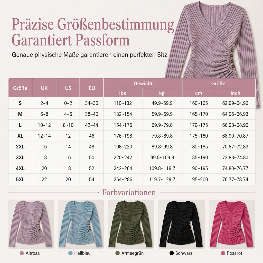 📢Kundenliebling + 50% Rabatt!📢 Damen Freizeit Oberteil, V-Ausschnitt, Langarm, Unifarben, für Frühling und Herbst