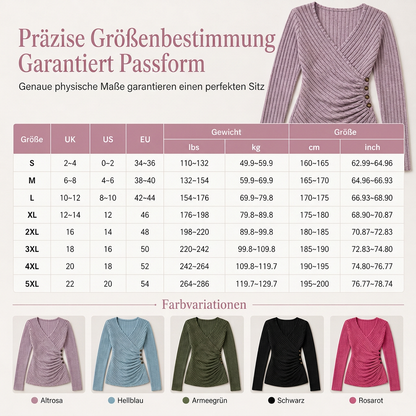 📢Kundenliebling + 50% Rabatt!📢 Damen Freizeit Oberteil, V-Ausschnitt, Langarm, Unifarben, für Frühling und Herbst