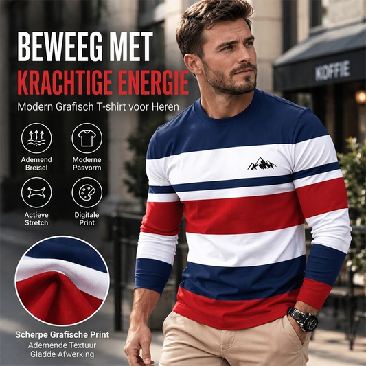 💥Jetzt im Trend! Klassische Streifen, lässig & vielseitig – Herren Langarmshirt mit Rundhals und Streifenmuster ✨