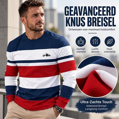 💥Jetzt im Trend! Klassische Streifen, lässig & vielseitig – Herren Langarmshirt mit Rundhals und Streifenmuster ✨