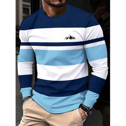 💥Jetzt im Trend! Klassische Streifen, lässig & vielseitig – Herren Langarmshirt mit Rundhals und Streifenmuster ✨