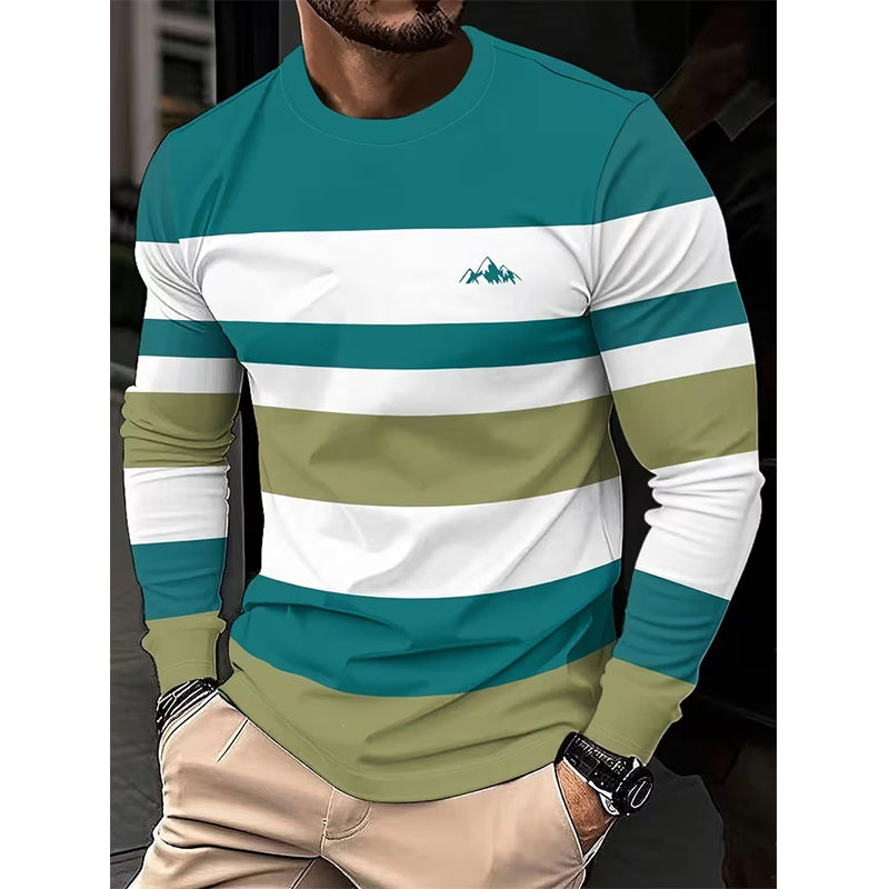 💥Jetzt im Trend! Klassische Streifen, lässig & vielseitig – Herren Langarmshirt mit Rundhals und Streifenmuster ✨