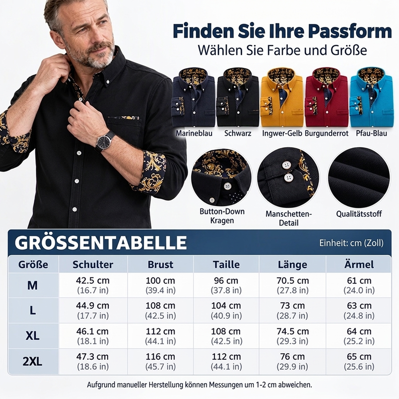 Klassisches warms Shirt aus Cord für Herren
