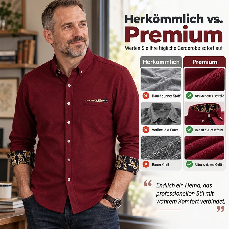 Klassisches warms Shirt aus Cord für Herren