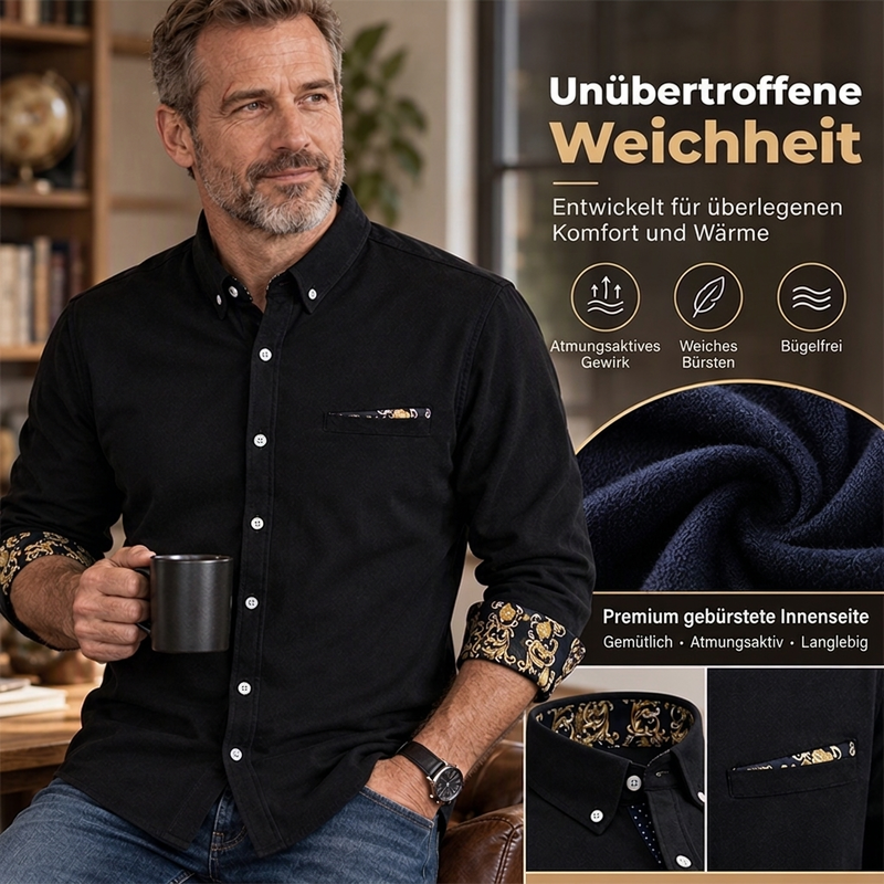 Klassisches warms Shirt aus Cord für Herren
