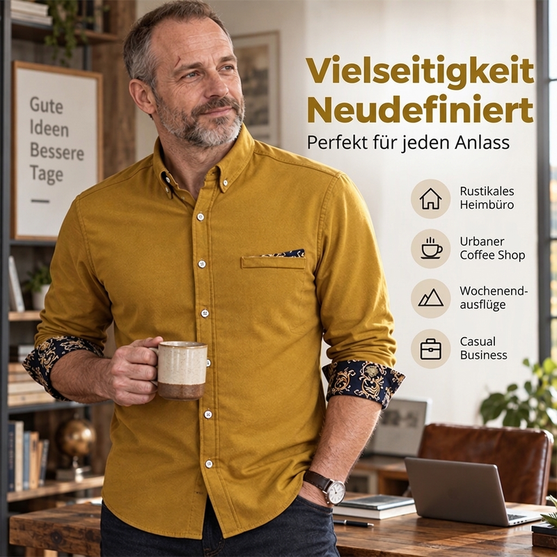 Klassisches warms Shirt aus Cord für Herren