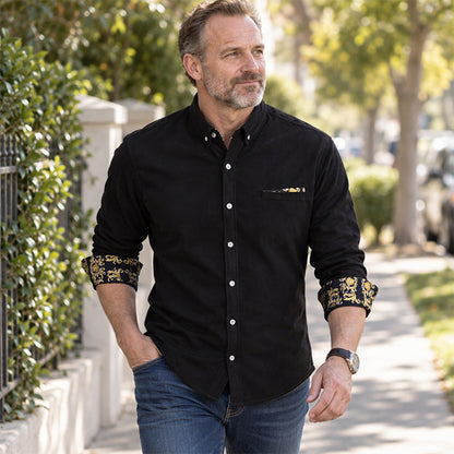 Klassisches warms Shirt aus Cord für Herren
