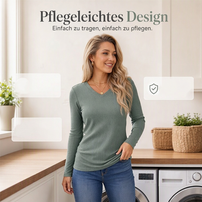 🥳🥳50%Rabatt!!!🛍️✨ Elegantes Damen-Strickoberteil mit V-Ausschnitt
