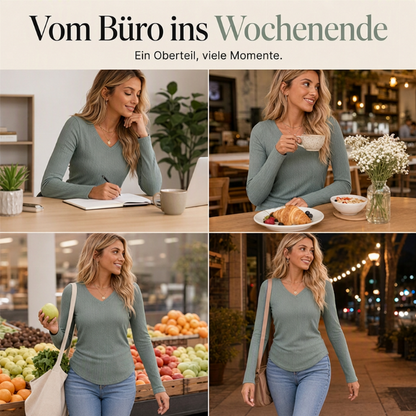 🥳🥳50%Rabatt!!!🛍️✨ Elegantes Damen-Strickoberteil mit V-Ausschnitt