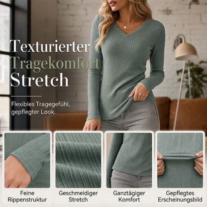 🥳🥳50%Rabatt!!!🛍️✨ Elegantes Damen-Strickoberteil mit V-Ausschnitt
