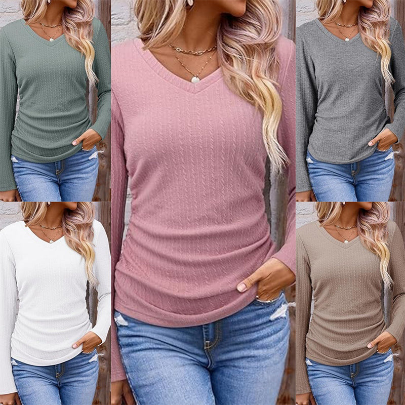 🥳🥳50%Rabatt!!!🛍️✨ Elegantes Damen-Strickoberteil mit V-Ausschnitt