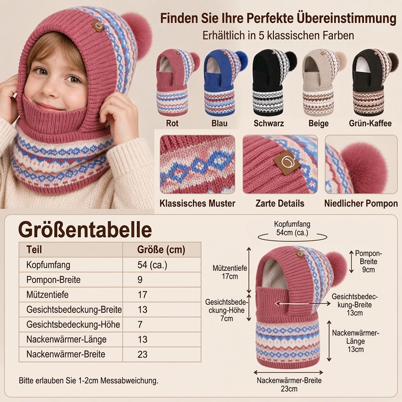 Winddichte wärmende Kinder-Wintersturmhaube