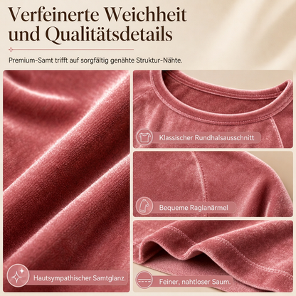 Freizeitkleid aus Samt mit Rundhalsausschnitt und Taschen für Damen