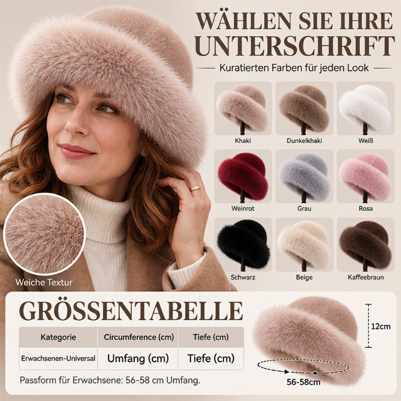 ⏰ Blitzangebot, vielseitig für Herbst & Winter – Damen warme Kunstpelz-Mütze ✨