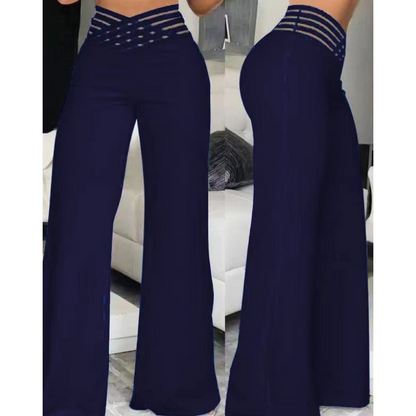 Freizeit-Hose für Damen mit hohem Bund und weitem Bein