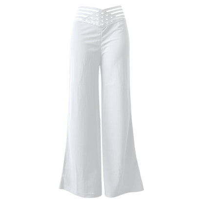 Freizeit-Hose für Damen mit hohem Bund und weitem Bein