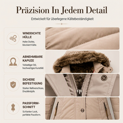 ⭐Damen taillierte gesteppte Jacke mit Kapuze