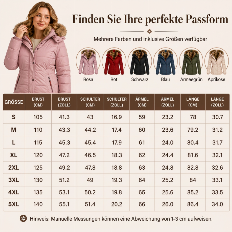 ⭐Damen taillierte gesteppte Jacke mit Kapuze