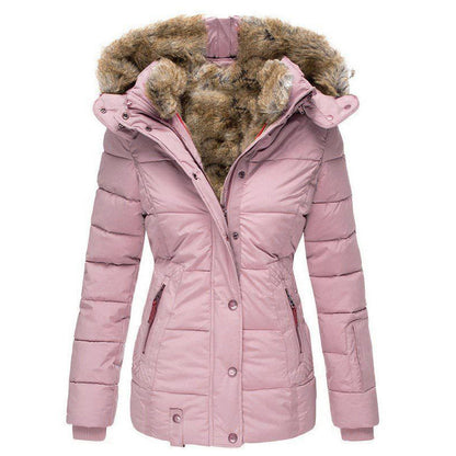 ⭐Damen taillierte gesteppte Jacke mit Kapuze