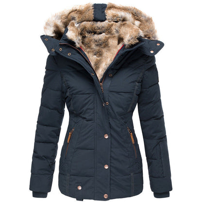 ⭐Damen taillierte gesteppte Jacke mit Kapuze
