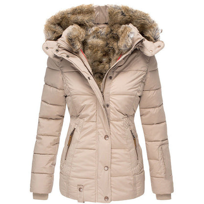 ⭐Damen taillierte gesteppte Jacke mit Kapuze