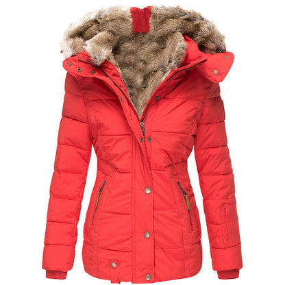 ⭐Damen taillierte gesteppte Jacke mit Kapuze