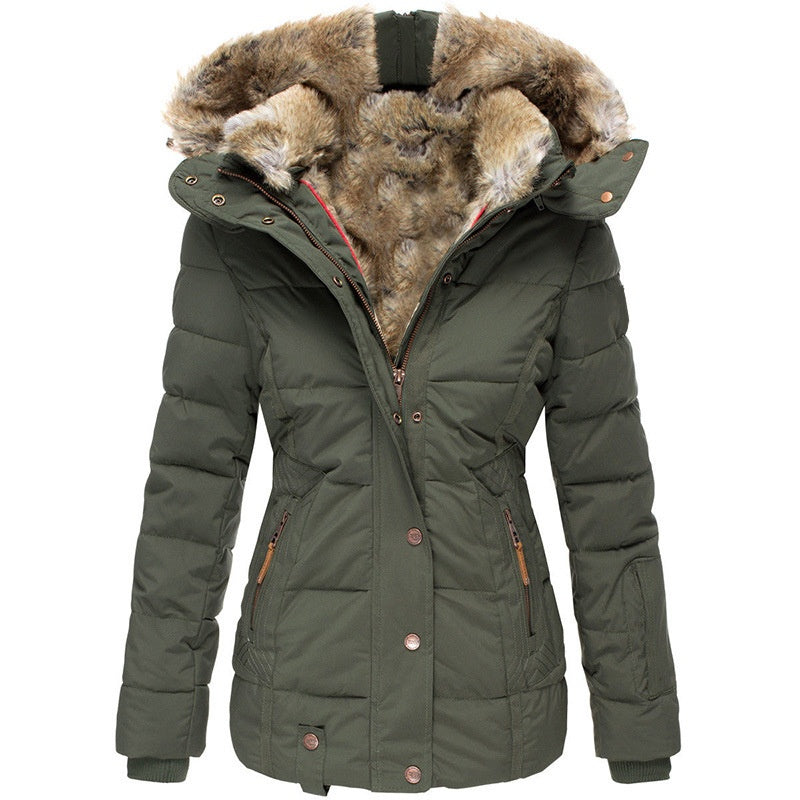 ⭐Damen taillierte gesteppte Jacke mit Kapuze