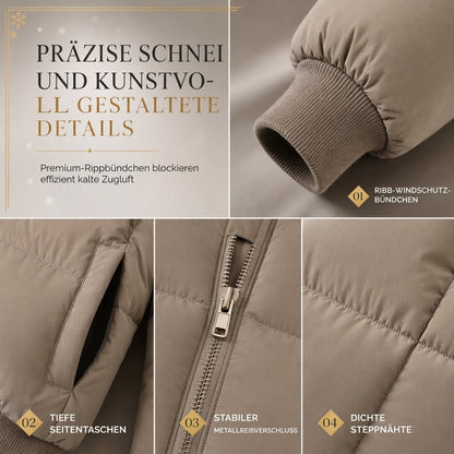 🥳Über 10.000 positive Bewertungen! 50% Rabatt!🥳 Kurze gepolsterte Winterkapuzenjacke für Damen mit Pelzkragen