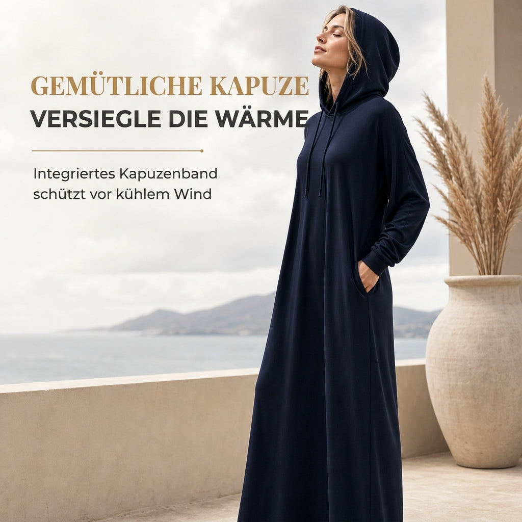 🌟Nr. 1 Bestseller + 50% Rabatt!🌟Damen Uni-Farb Casual Kapuzenkleid