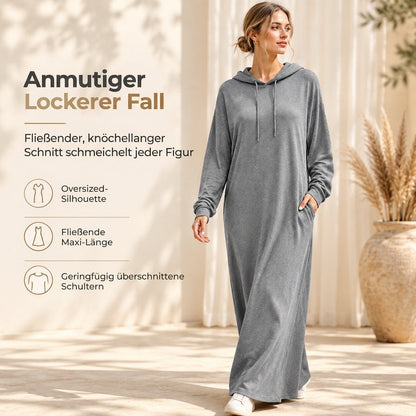 🌟Nr. 1 Bestseller + 50% Rabatt!🌟Damen Uni-Farb Casual Kapuzenkleid