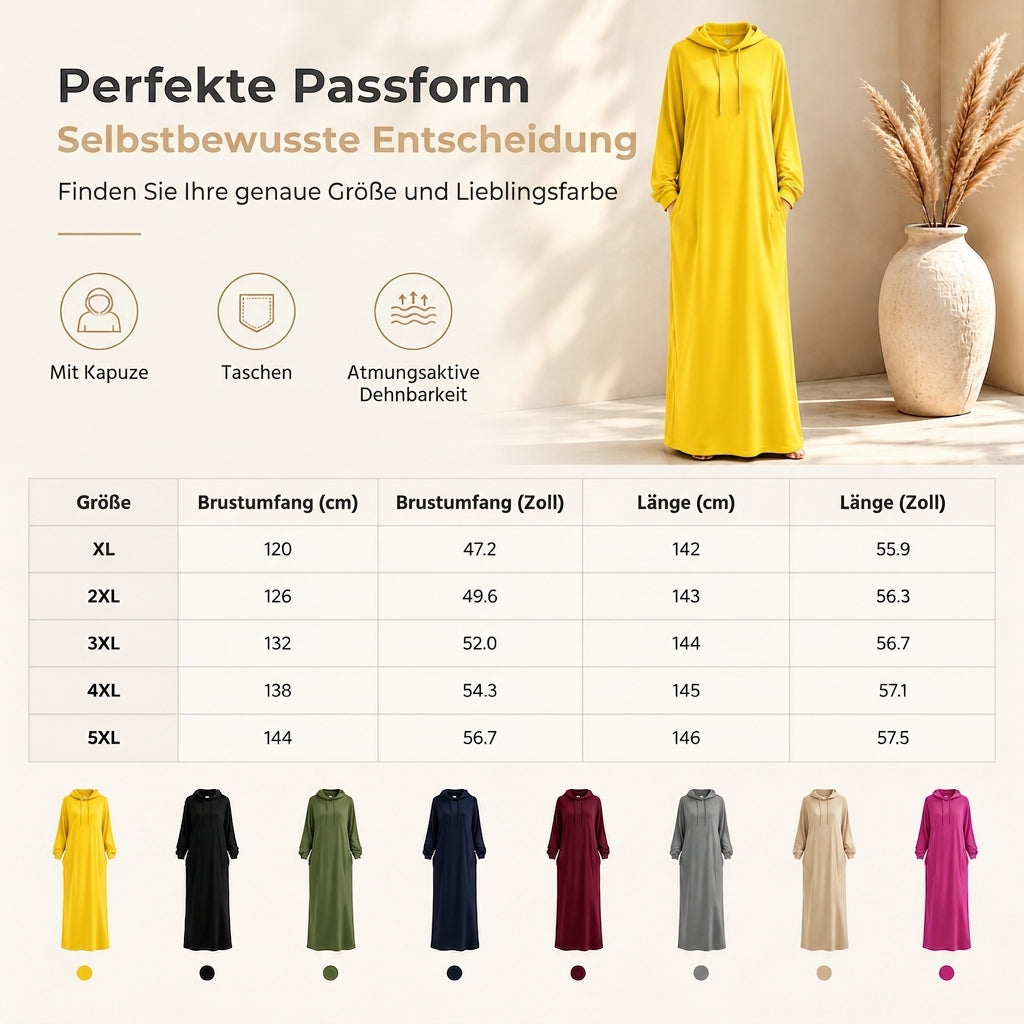 🌟Nr. 1 Bestseller + 50% Rabatt!🌟Damen Uni-Farb Casual Kapuzenkleid