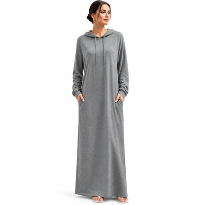 🌟Nr. 1 Bestseller + 50% Rabatt!🌟Damen Uni-Farb Casual Kapuzenkleid