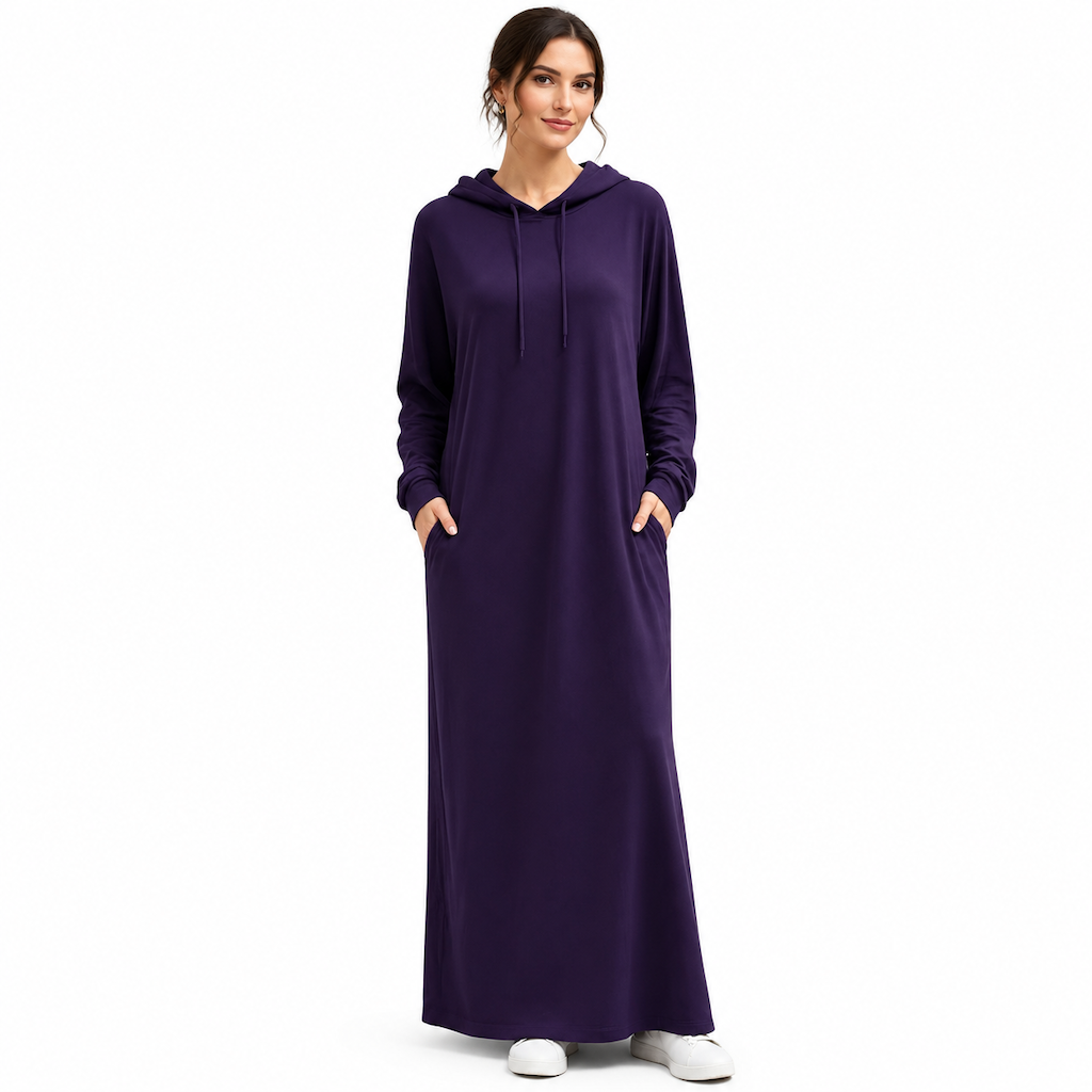 🌟Nr. 1 Bestseller + 50% Rabatt!🌟Damen Uni-Farb Casual Kapuzenkleid