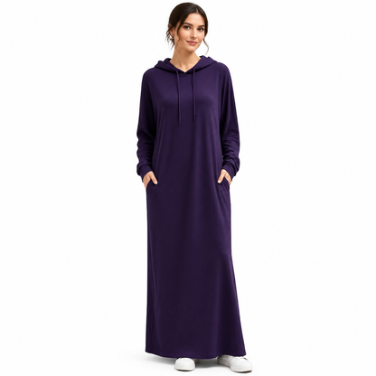 🌟Nr. 1 Bestseller + 50% Rabatt!🌟Damen Uni-Farb Casual Kapuzenkleid