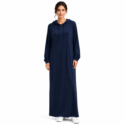 🌟Nr. 1 Bestseller + 50% Rabatt!🌟Damen Uni-Farb Casual Kapuzenkleid