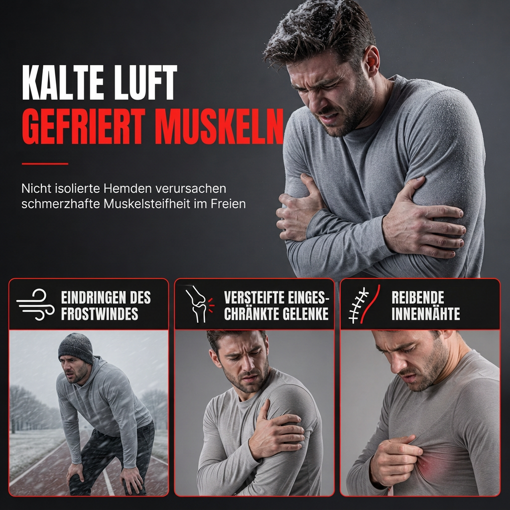 Herren Thermo-Kompressions-Langarmshirt mit Stehkragen – warm gefüttert, ideal als Unterziehshirt für Sport, Laufen & Training