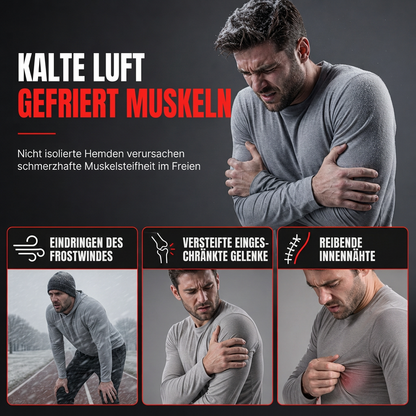 Herren Thermo-Kompressions-Langarmshirt mit Stehkragen – warm gefüttert, ideal als Unterziehshirt für Sport, Laufen & Training