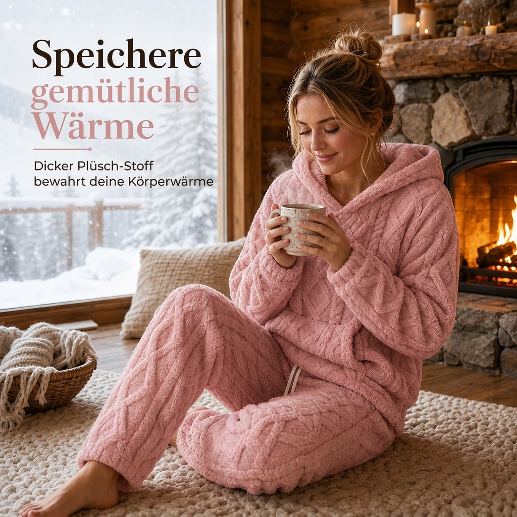 🔥 50% RABATT + GRATIS VERSAND 🚚 Flauschiges 2-teiliges Damen-Loungewear-Set – Hoodie & Hose
