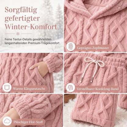 🔥 50% RABATT + GRATIS VERSAND 🚚 Flauschiges 2-teiliges Damen-Loungewear-Set – Hoodie & Hose