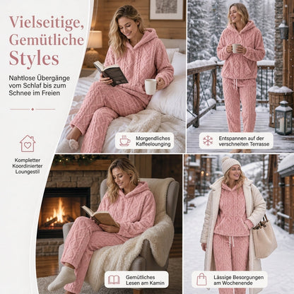 🔥 50% RABATT + GRATIS VERSAND 🚚 Flauschiges 2-teiliges Damen-Loungewear-Set – Hoodie & Hose