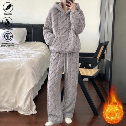 🔥 50% RABATT + GRATIS VERSAND 🚚 Flauschiges 2-teiliges Damen-Loungewear-Set – Hoodie & Hose